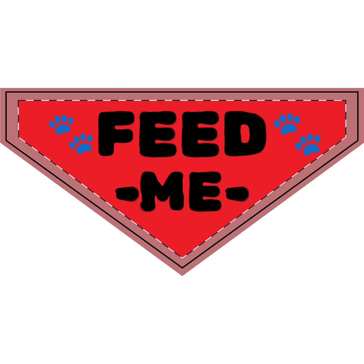 Feed Me Clip-On Pet Bandana — Funny Red Pet Accessory with Paw Print