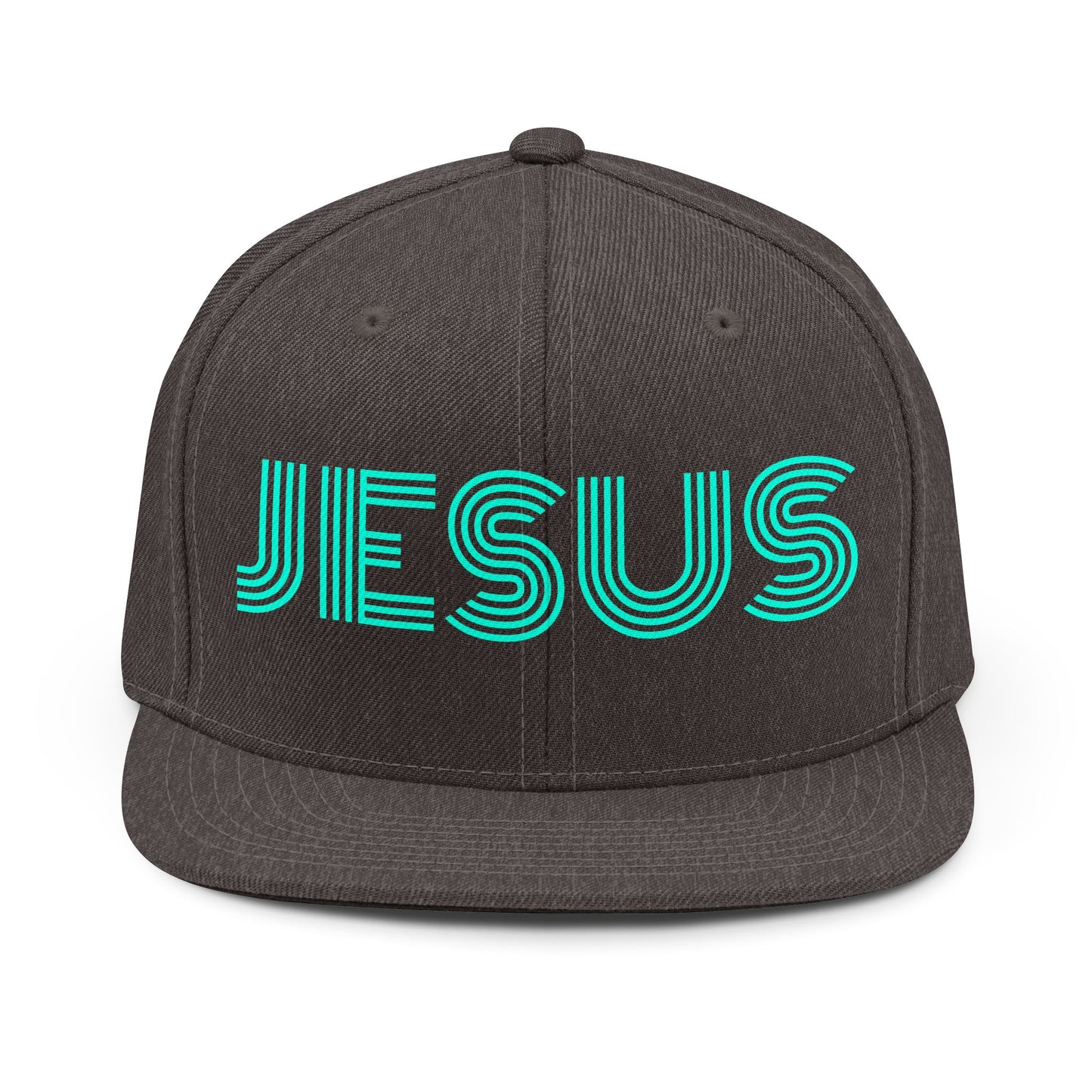 Jesus Snapback Hat — Retro Striped Faith Cap