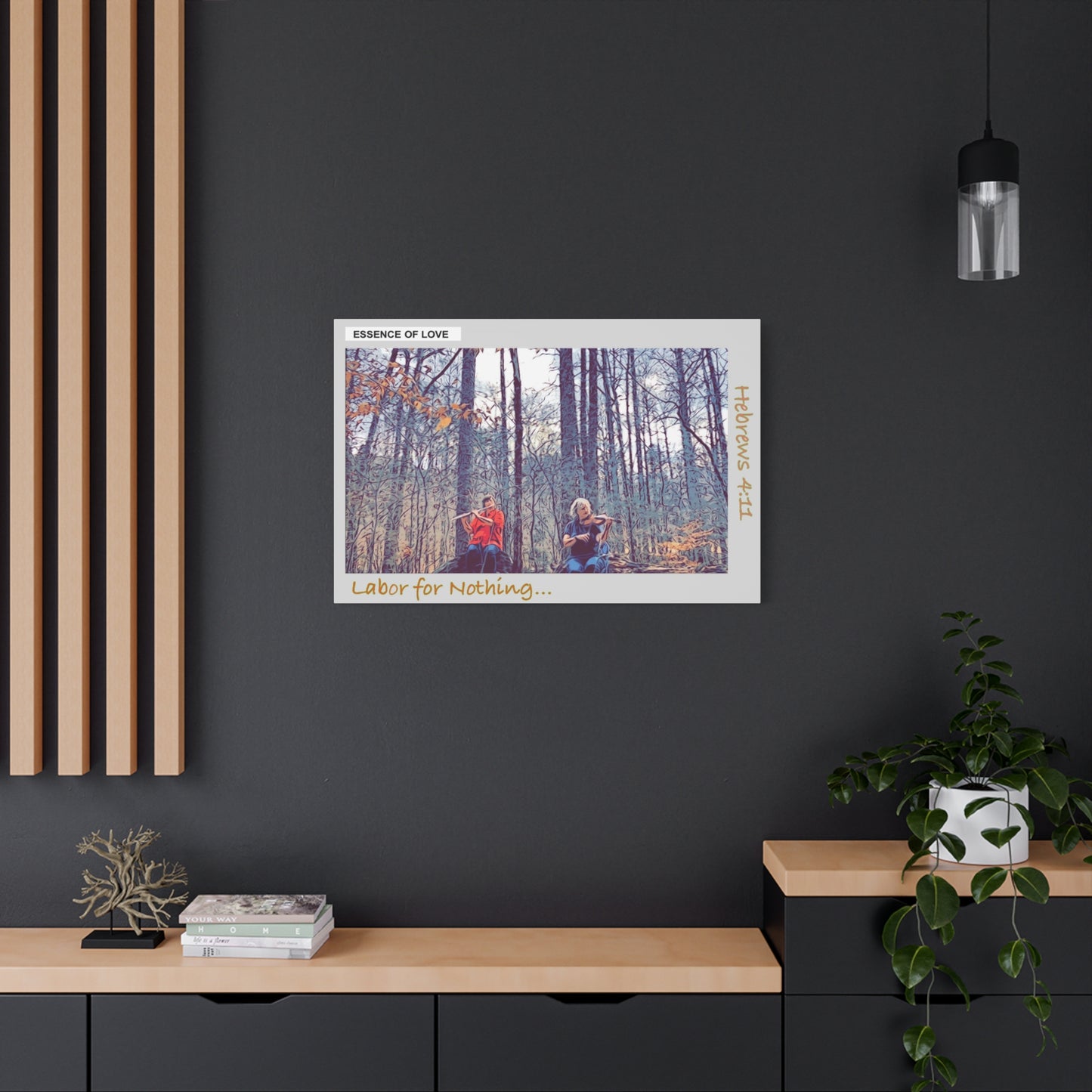 Hebrews 4:11 Canvas Wall Art — "Labor for Nothing... But to Enter His Rest" Stretched Matte Canvas