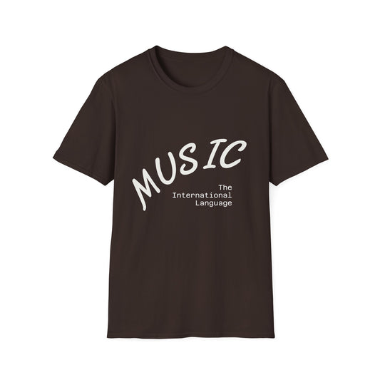 Music T-Shirt — "Music: The International Language" Minimal Note Tee