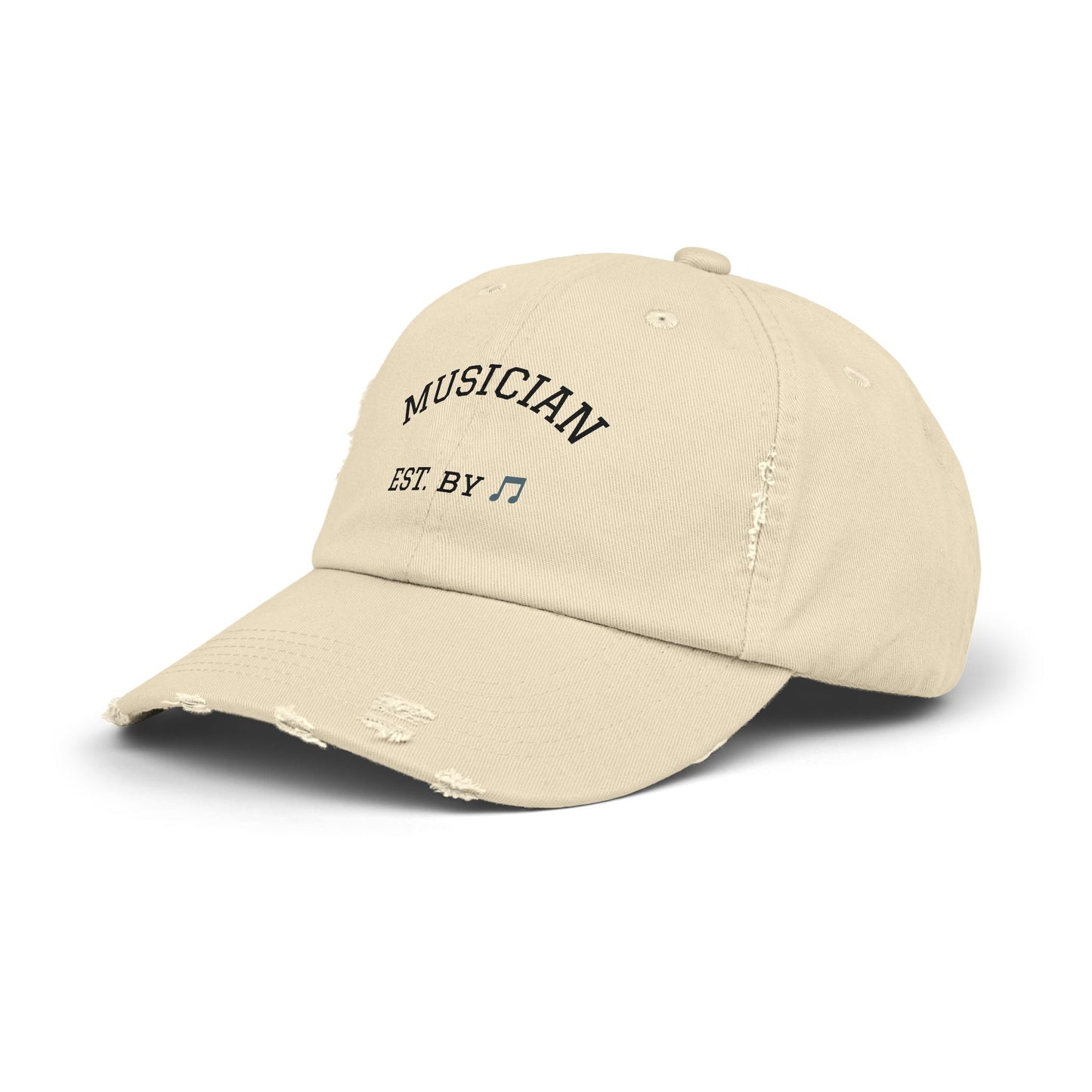Musician Distressed Cap – 'MUSICIAN EST. BY ' Embroidered Vintage Baseball Hat