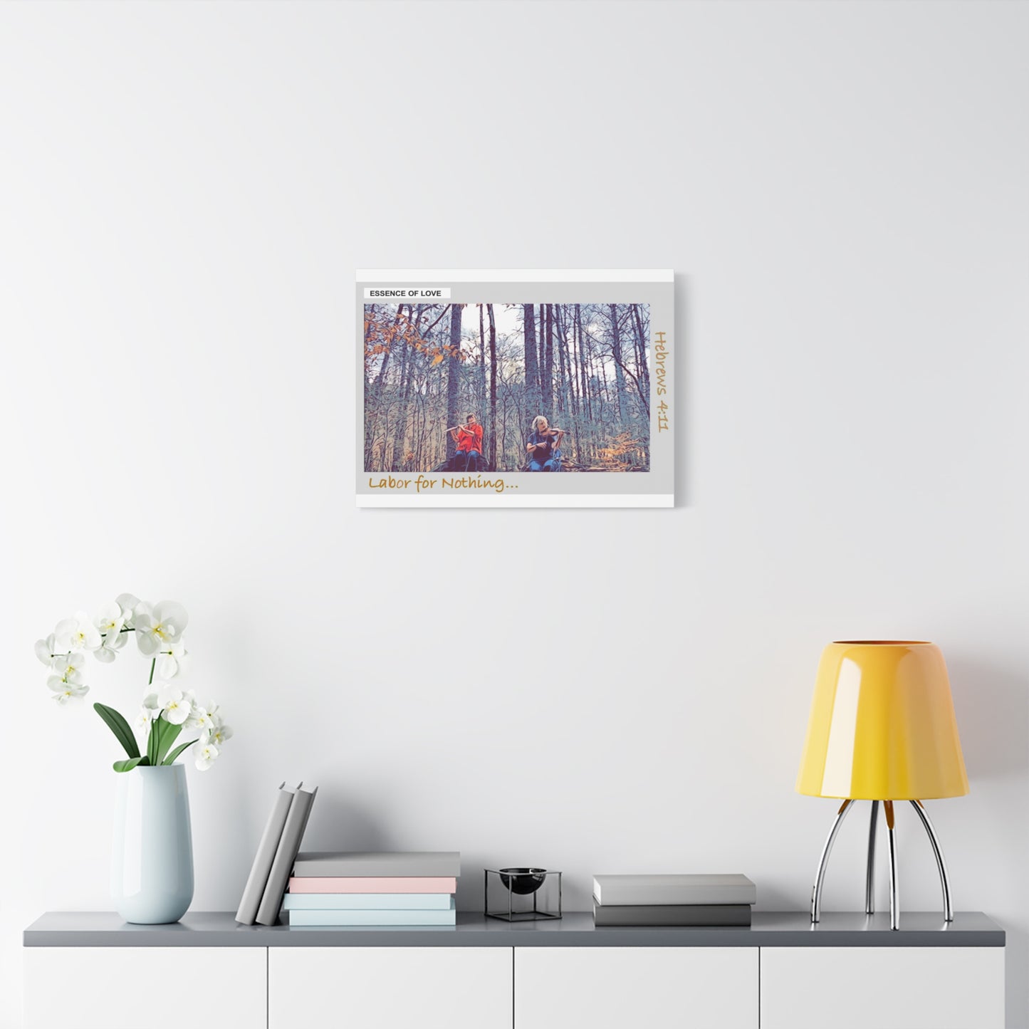 Hebrews 4:11 Canvas Wall Art — "Labor for Nothing... But to Enter His Rest" Stretched Matte Canvas