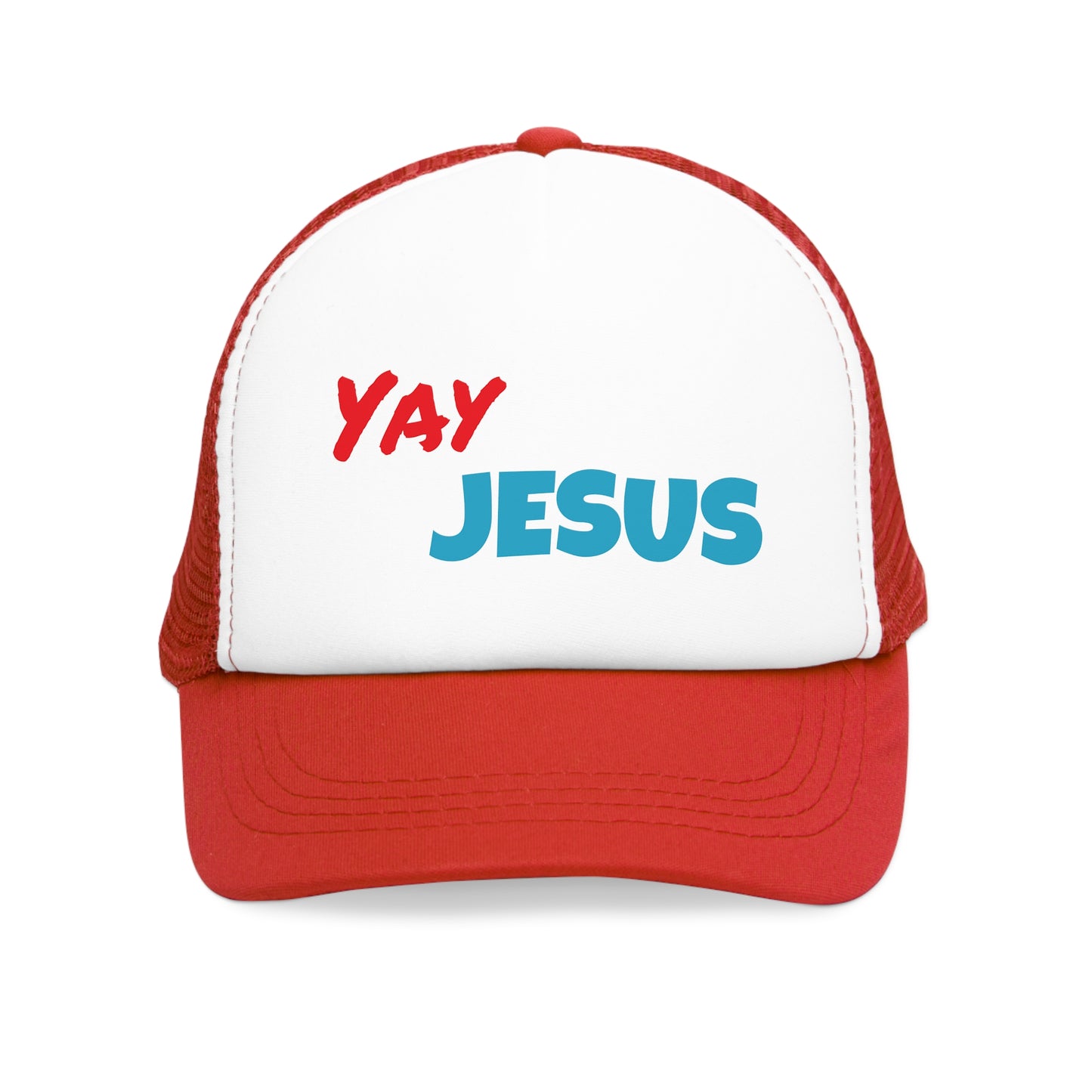 Yay Jesus Mesh Cap, Christian Baseball Hat, Religious Embroidered Cap, Yay Jesus Trucker Hat, Faith Snapback, Gospel Dad Cap