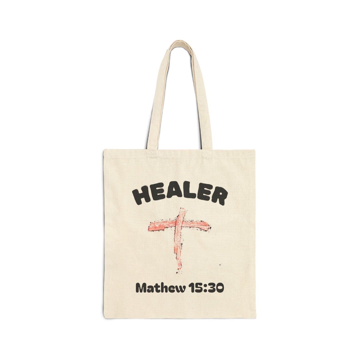Jesus the Healer Cotton Canvas Tote Bag, Eco-Friendly Shopping Bag, Inspirational Gift, Reusable Tote, Beach Bag, Daily Carryall