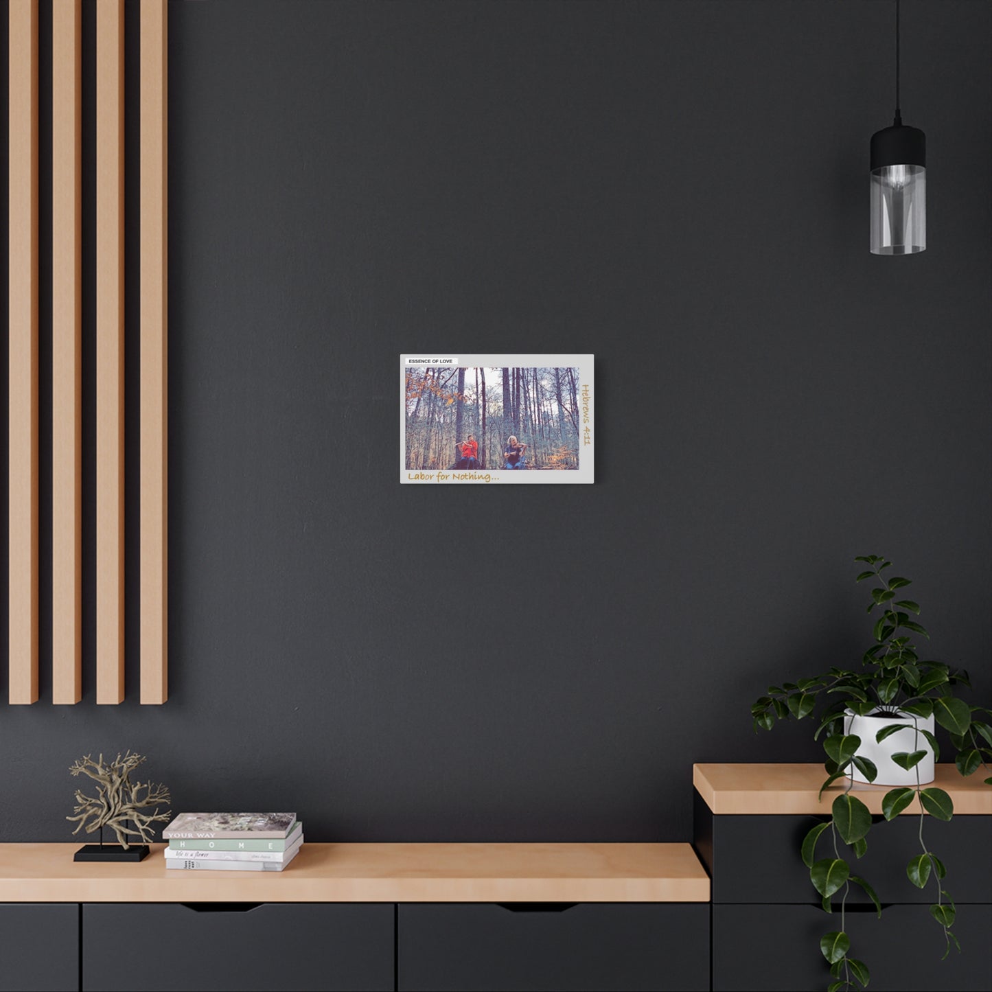 Hebrews 4:11 Canvas Wall Art — "Labor for Nothing... But to Enter His Rest" Stretched Matte Canvas