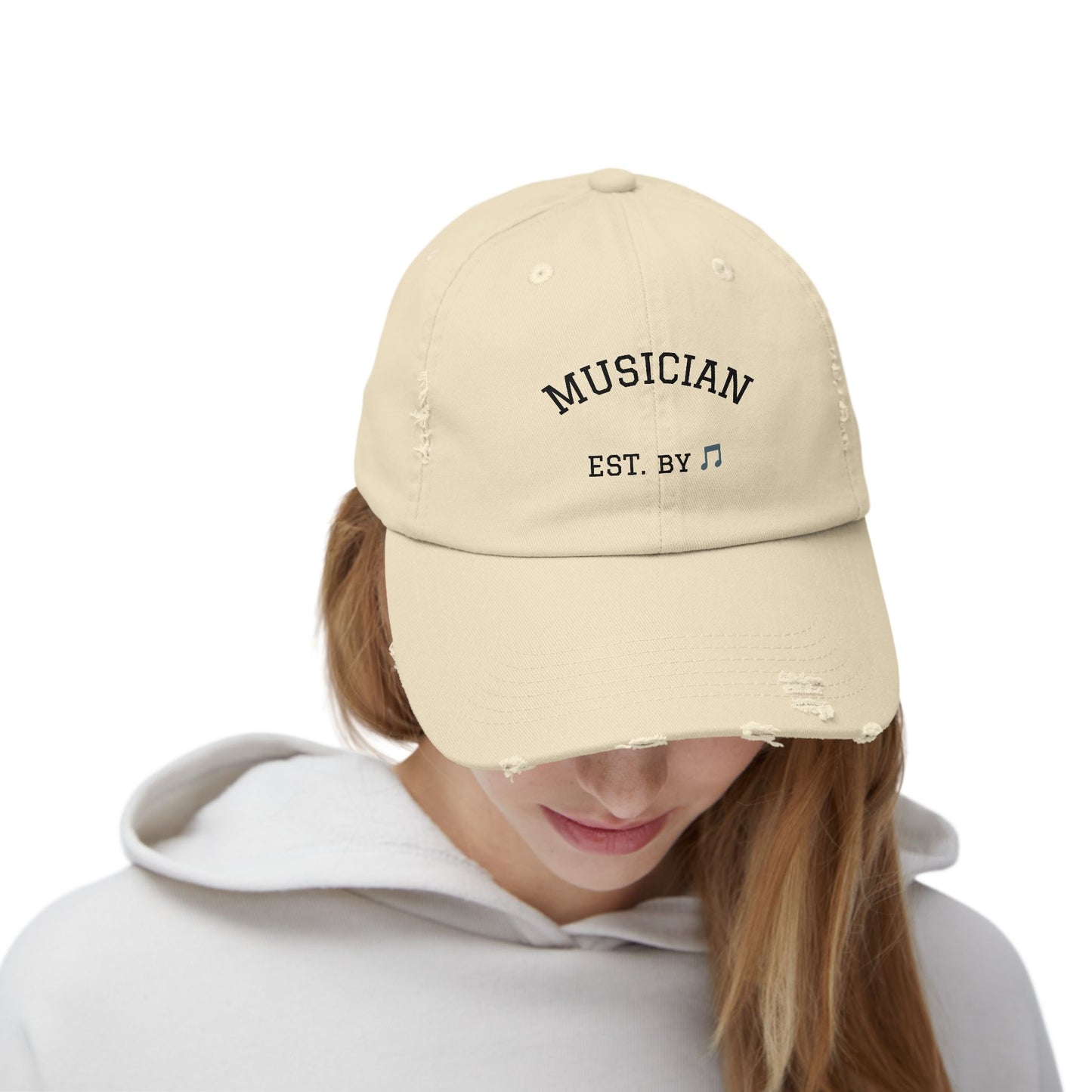 Musician Distressed Cap – 'MUSICIAN EST. BY ' Embroidered Vintage Baseball Hat
