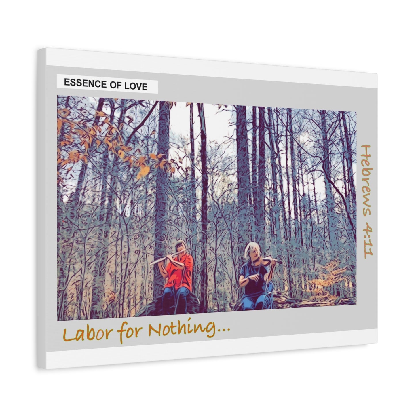 Hebrews 4:11 Canvas Wall Art — "Labor for Nothing... But to Enter His Rest" Stretched Matte Canvas