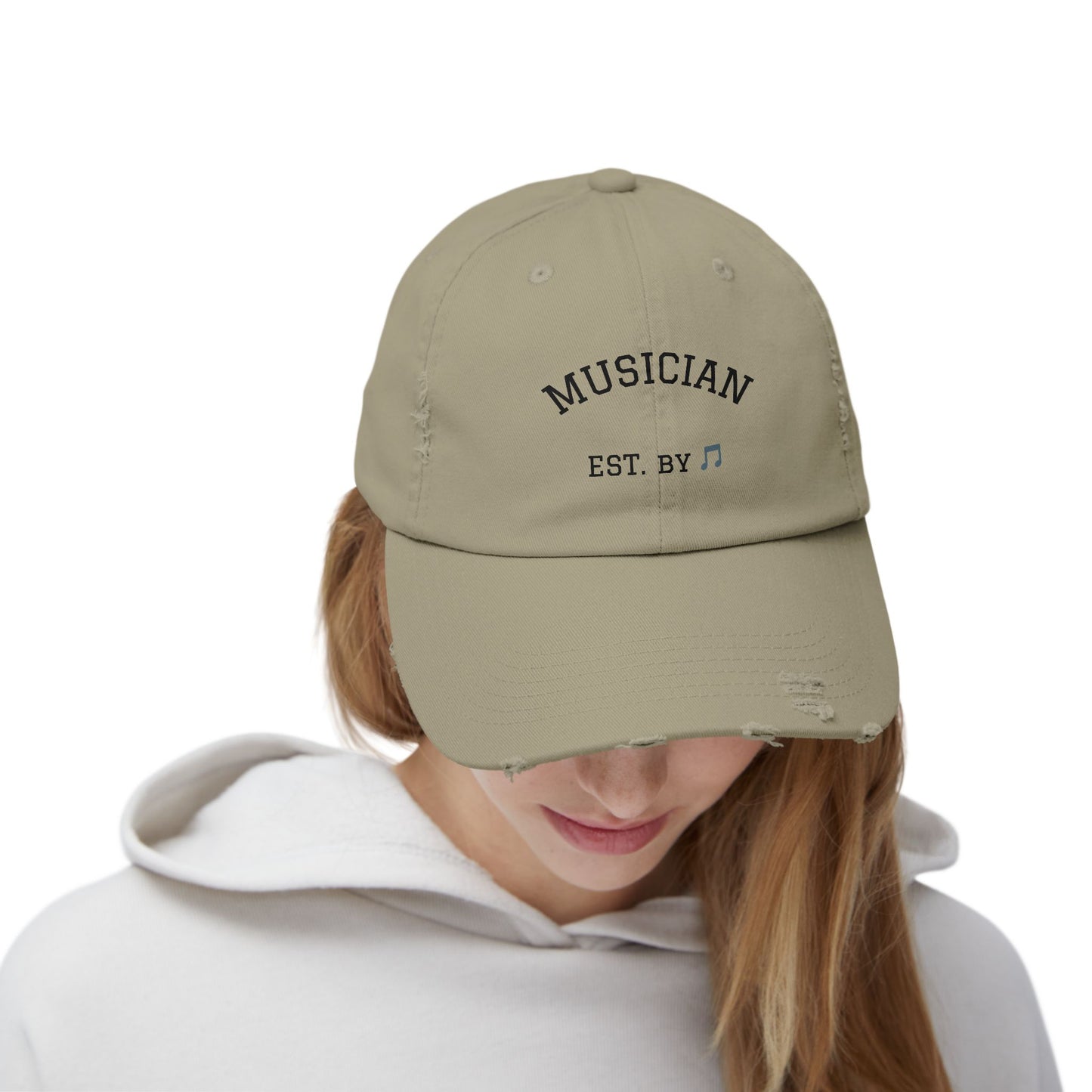 Musician Distressed Cap – 'MUSICIAN EST. BY ' Embroidered Vintage Baseball Hat