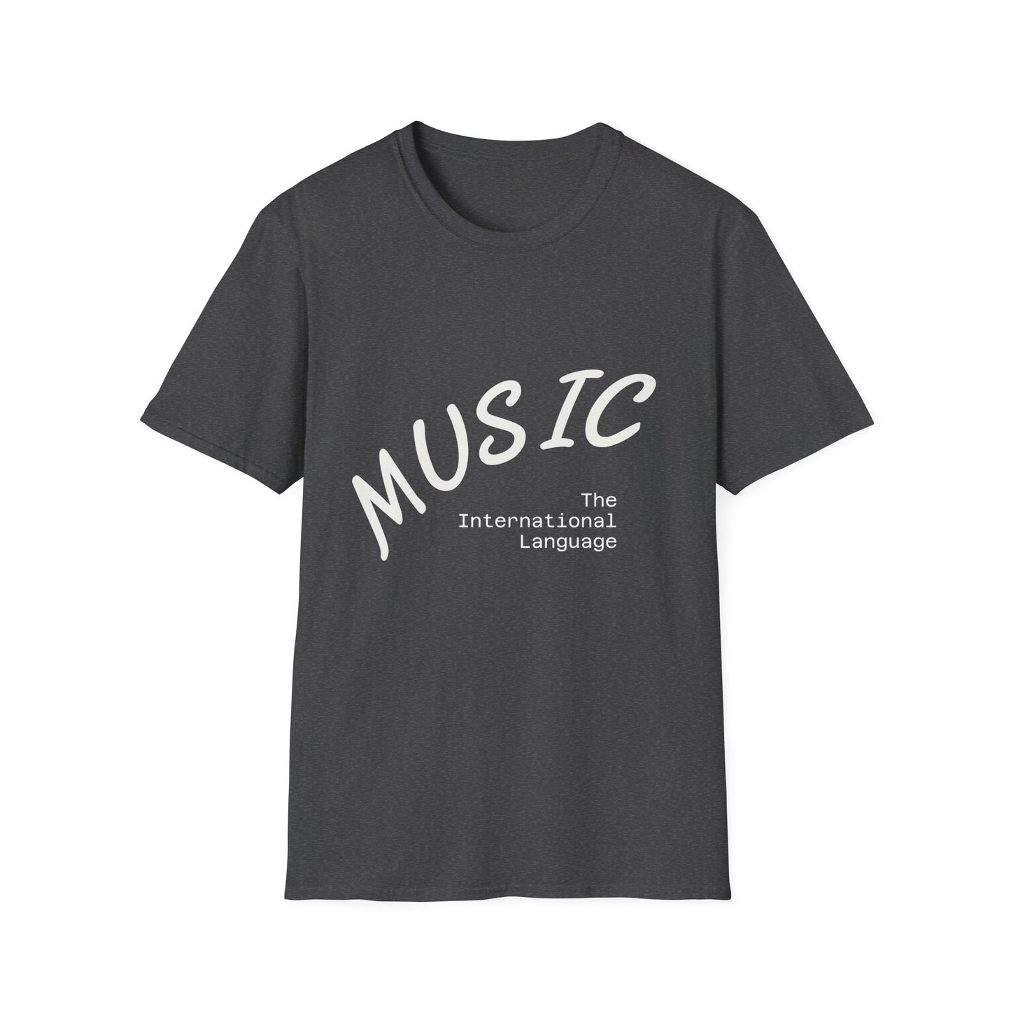 Music T-Shirt — "Music: The International Language" Minimal Note Tee