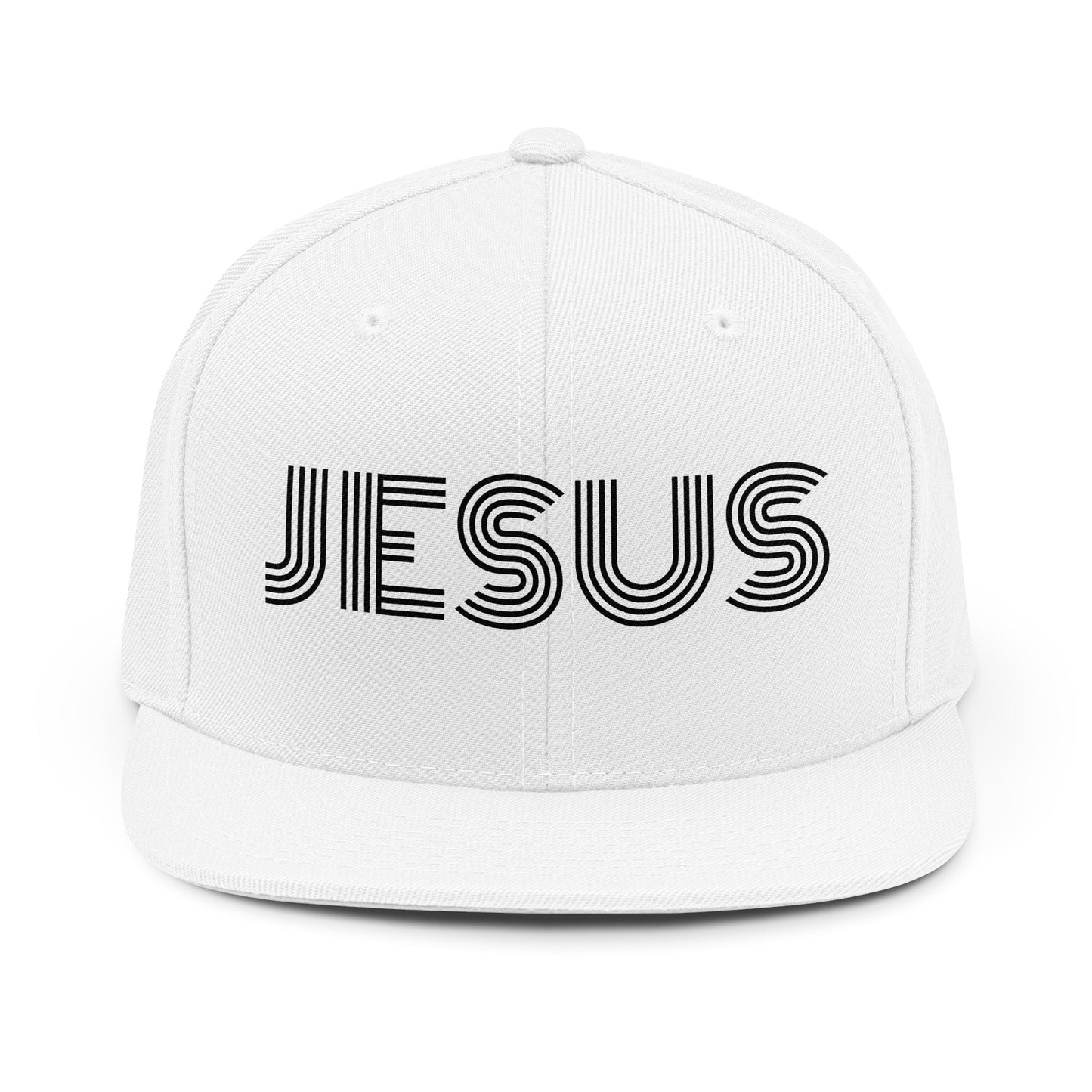 Jesus Snapback Hat — Retro Striped Faith Cap