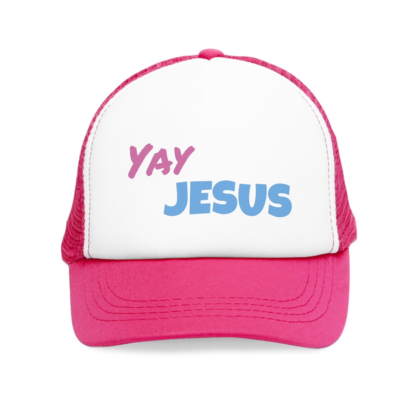 Yay Jesus Mesh Cap, Christian Baseball Hat, Religious Embroidered Cap, Yay Jesus Trucker Hat, Faith Snapback, Gospel Dad Cap