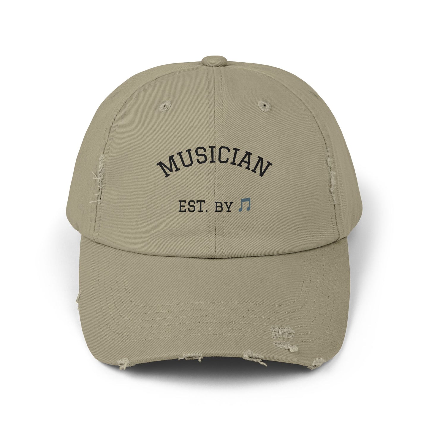 Musician Distressed Cap – 'MUSICIAN EST. BY ' Embroidered Vintage Baseball Hat