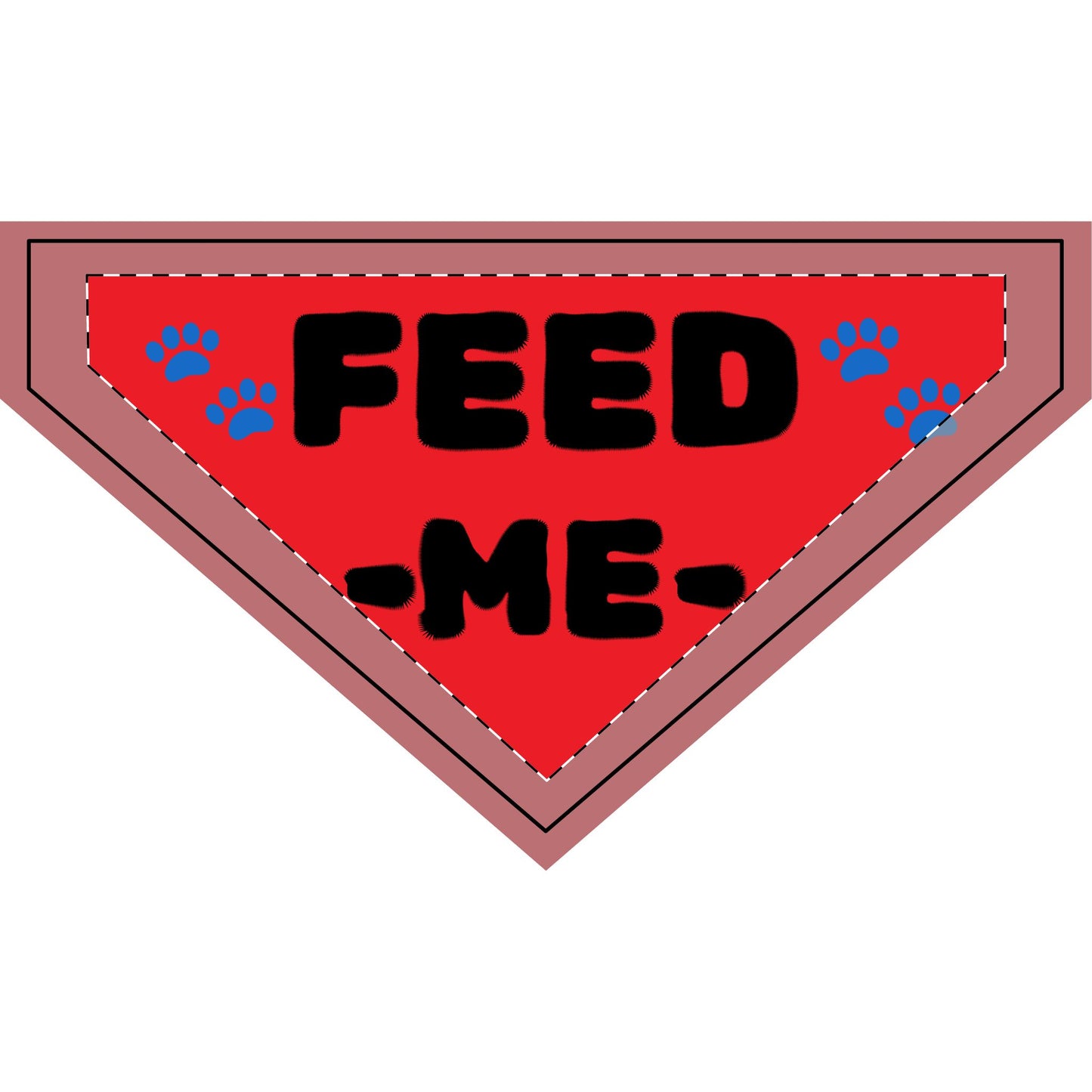 Feed Me Clip-On Pet Bandana — Funny Red Pet Accessory with Paw Print