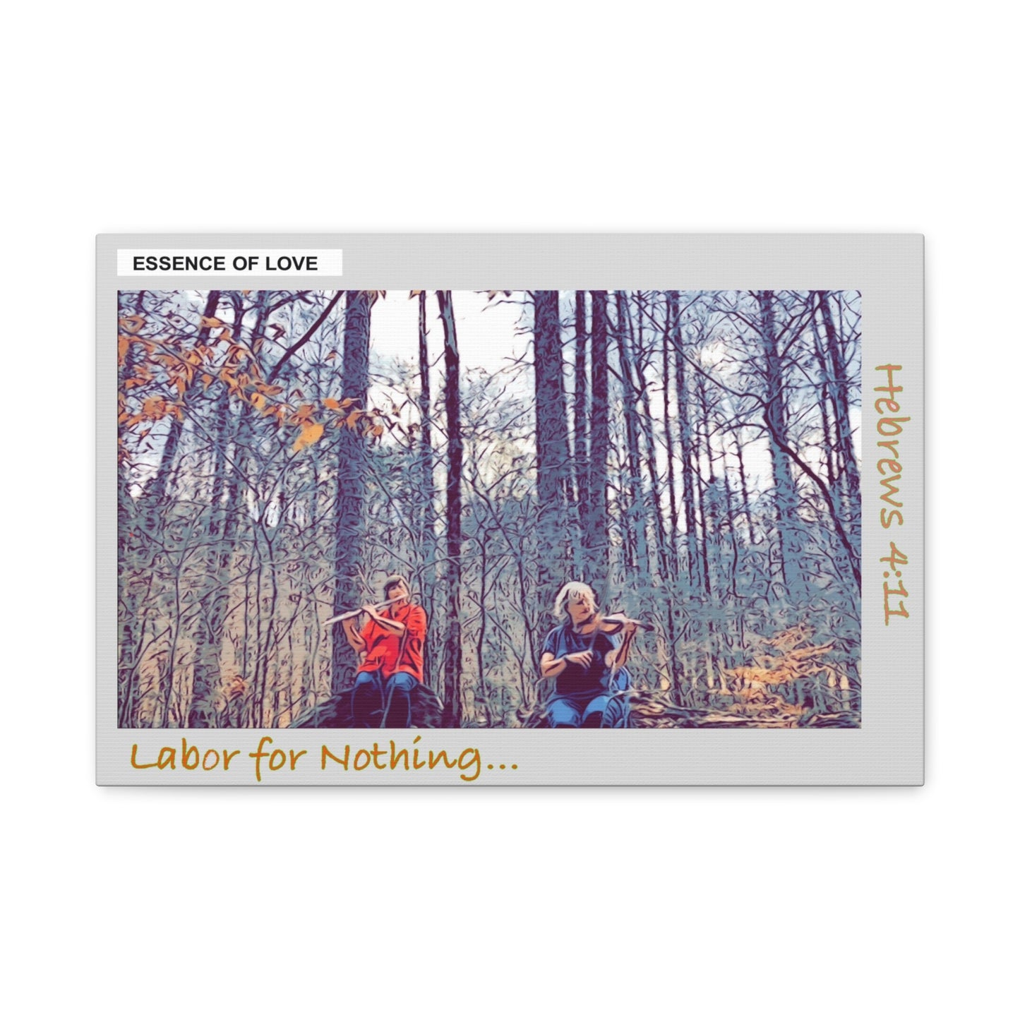 Hebrews 4:11 Canvas Wall Art — "Labor for Nothing... But to Enter His Rest" Stretched Matte Canvas