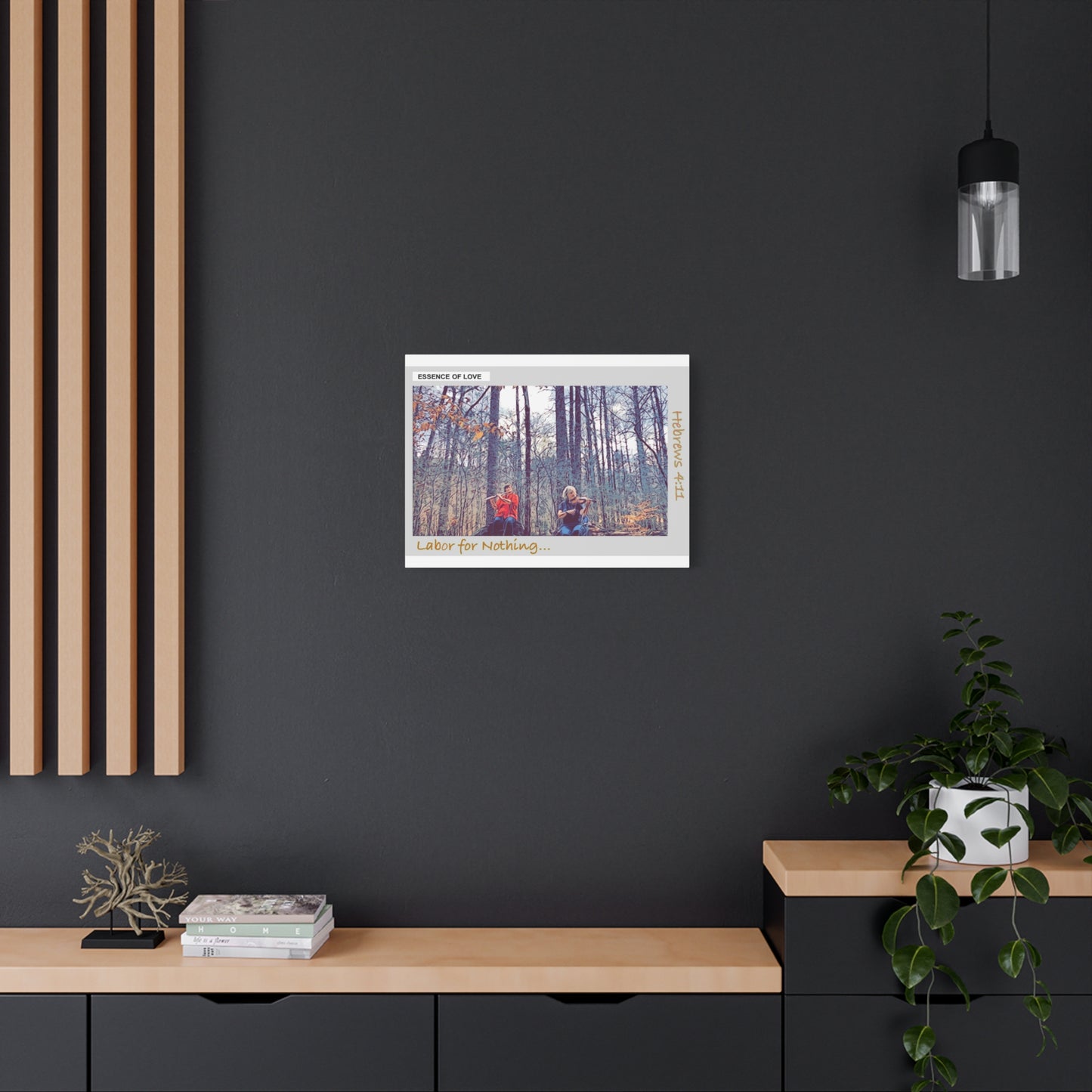 Hebrews 4:11 Canvas Wall Art — "Labor for Nothing... But to Enter His Rest" Stretched Matte Canvas
