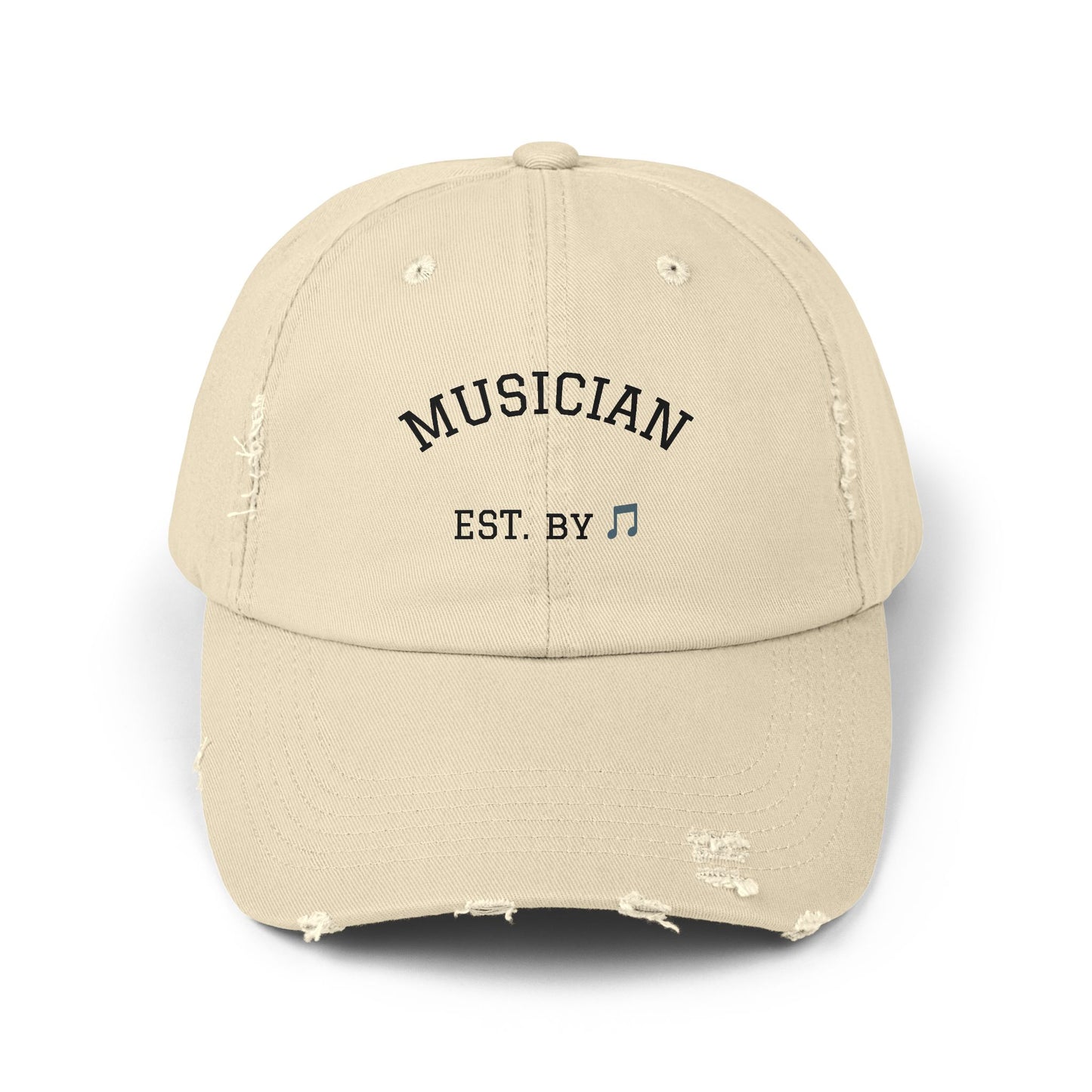 Musician Distressed Cap – 'MUSICIAN EST. BY ' Embroidered Vintage Baseball Hat